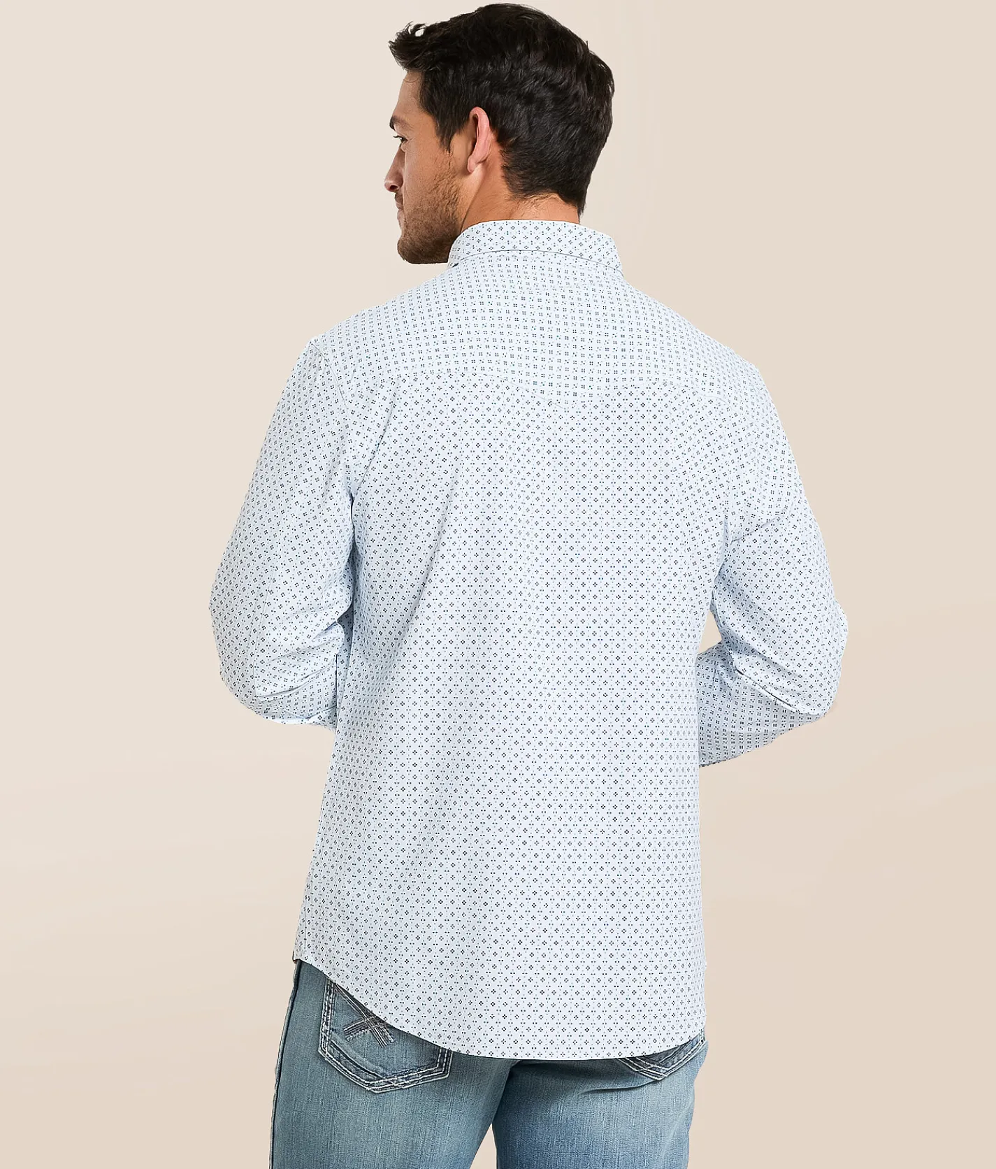 Tops | Gentry County Western Athletic Performance Stretch Shirt White Blue