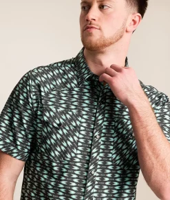 Gentry County Western Athletic Performance Stretch Shirt Black Turquoise Sale