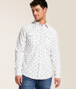 Tops | Gentry County Western Athletic Shirt White Brown Blue