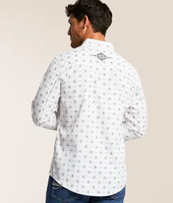 Tops | Gentry County Western Athletic Shirt White Brown Blue
