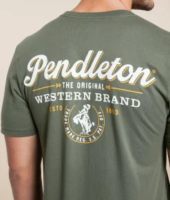Graphic T-Shirts | Pendleton Western Brand T-Shirt Military Green