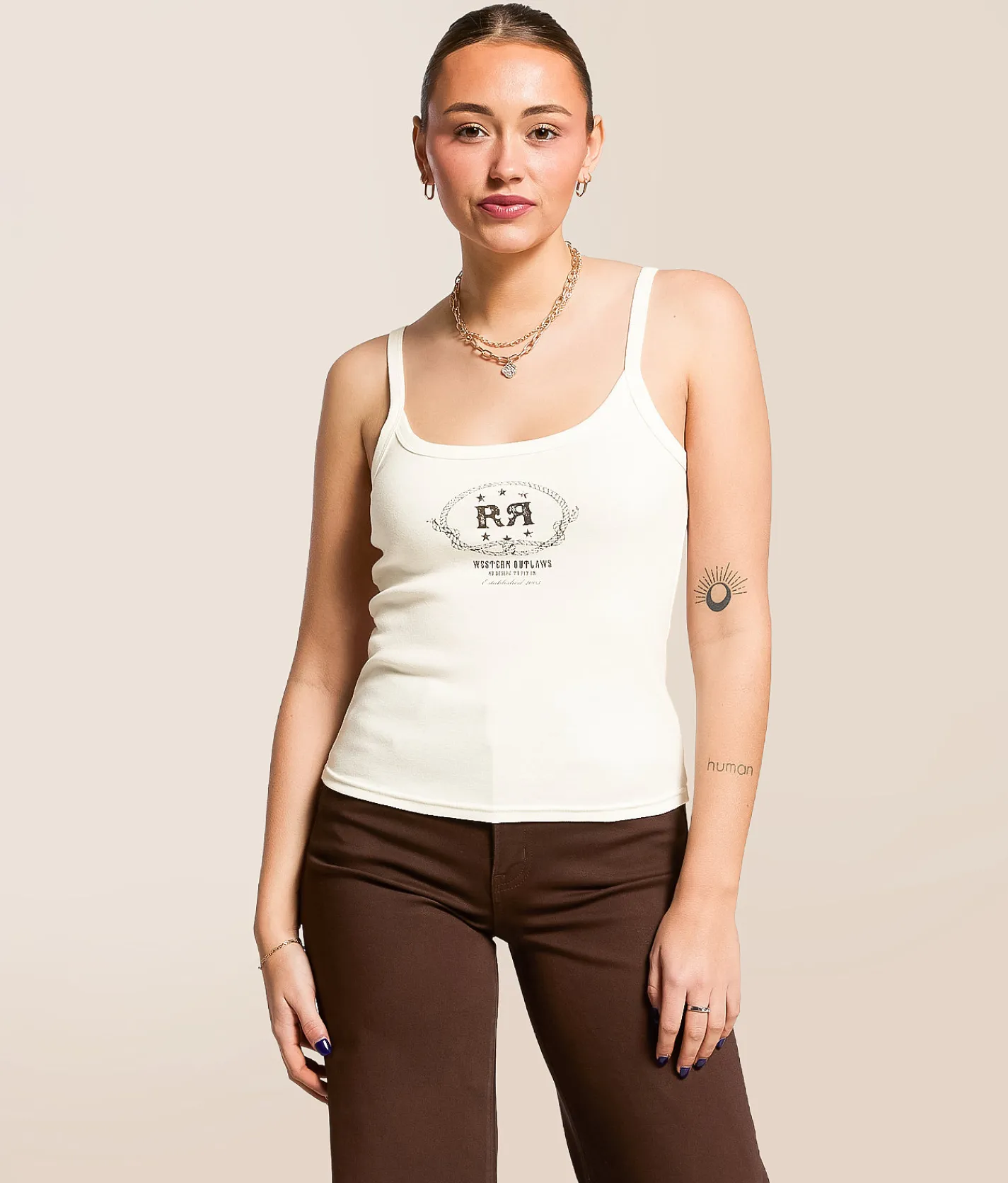 Rock Revival Western Crest Tank Top White Discount