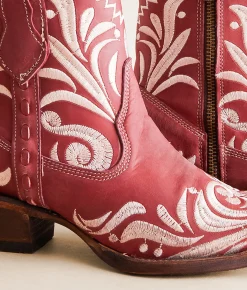 Circle G by Corral Western Leather Ankle Boot Red New