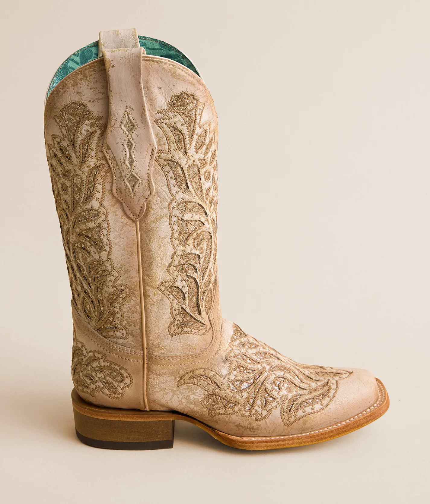 Shoes | Corral Western Leather Boot White Glitter