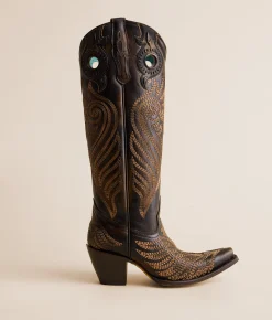 Circle G by Corral Western Leather Boot Black Honey Hot