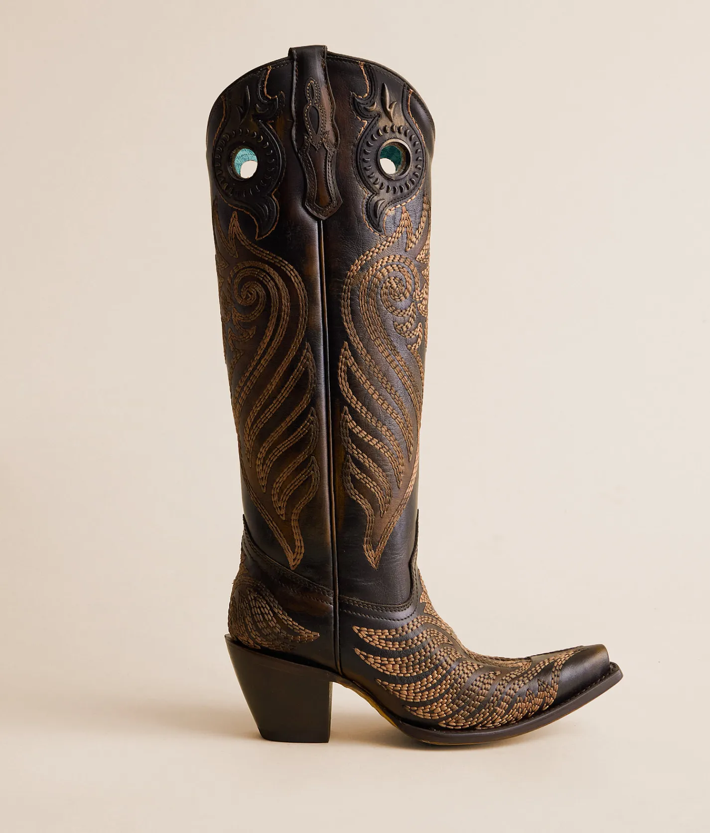 Circle G by Corral Western Leather Boot Black Honey Hot