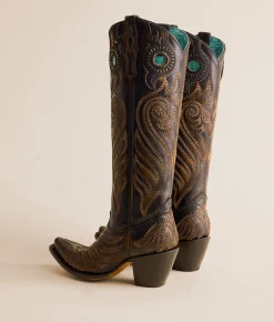 Circle G by Corral Western Leather Boot Black Honey Hot