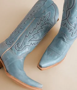 Shoes | Circle G by Corral Western Leather Boot LD Blue Embroidery
