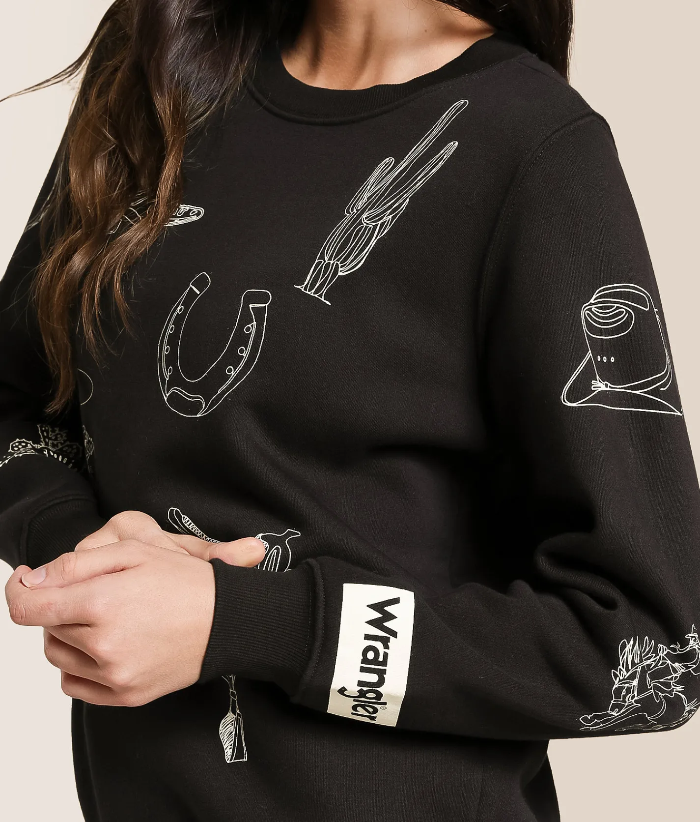 Tops | Wrangler® Western Oversized Pullover Black