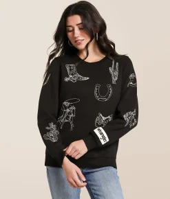 Tops | Wrangler® Western Oversized Pullover Black