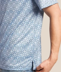 Panhandle Slim Western Performance Stretch Polo Blue Discount