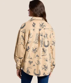 Tops|Coats & Jackets | Blue B Western Shacket Taupe