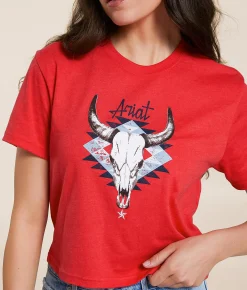 Ariat Western Skull T-Shirt Red Heather