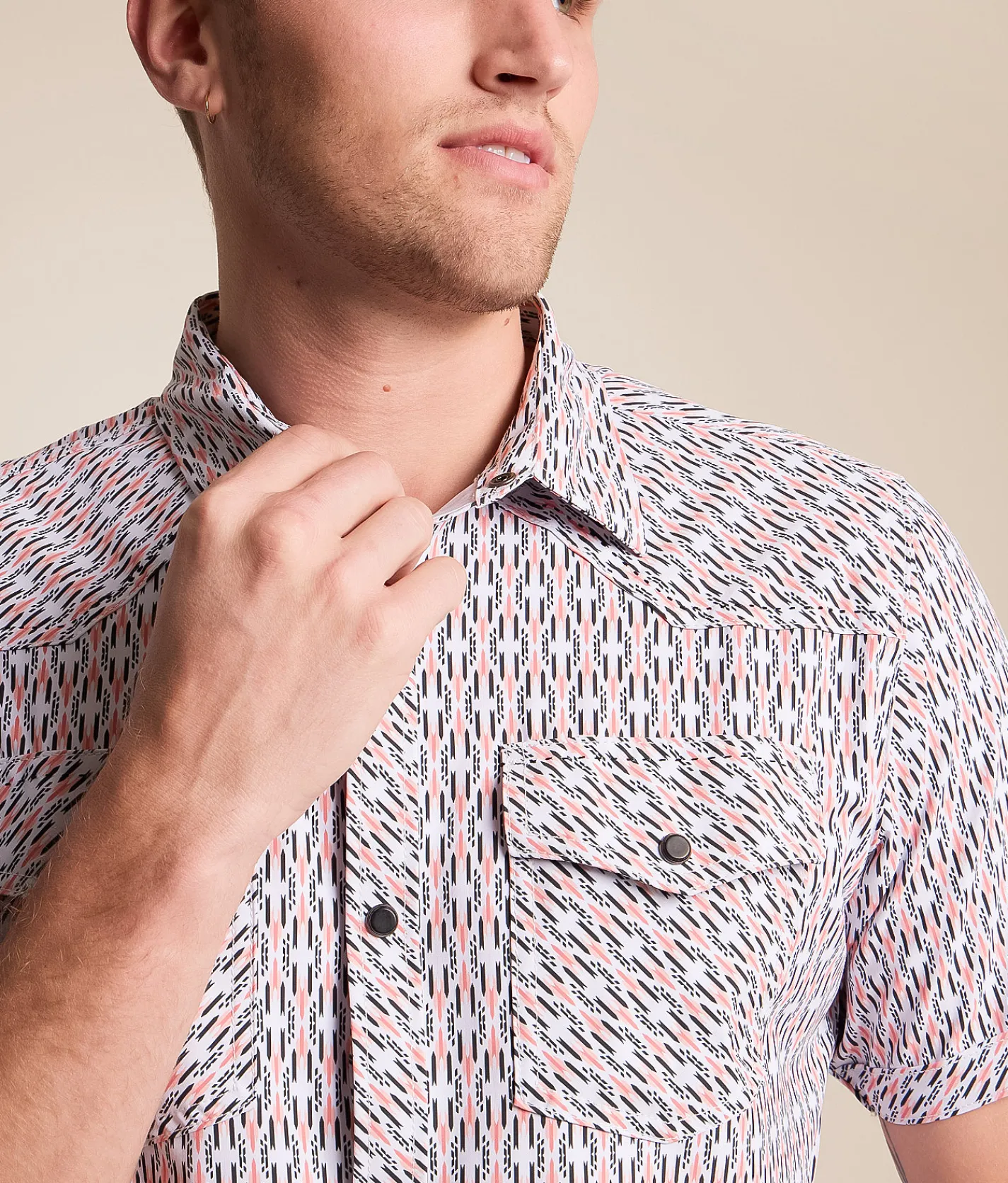 Gentry County Western Standard Performance Stretch Shirt White Coral Sale