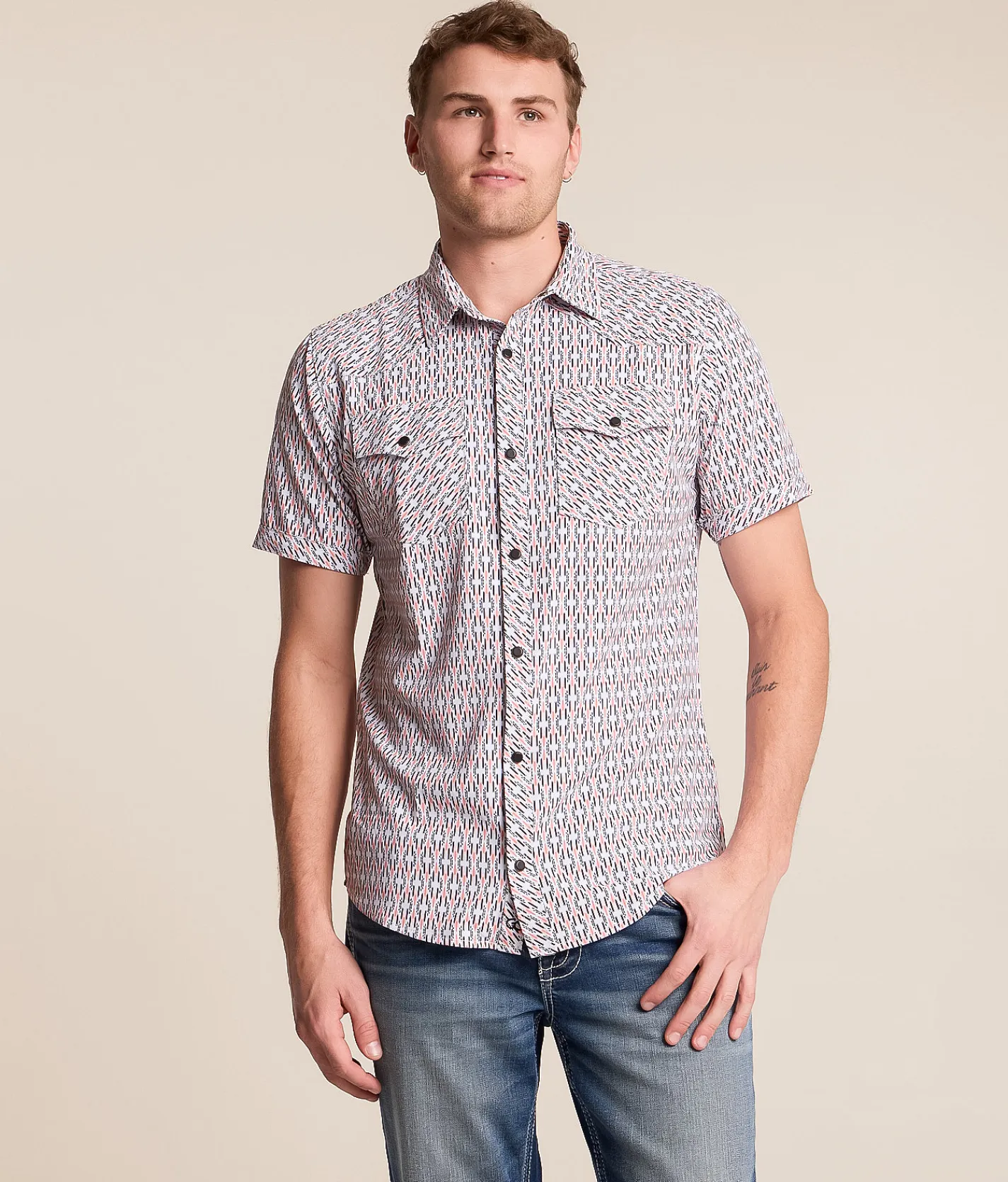 Gentry County Western Standard Performance Stretch Shirt White Coral Sale