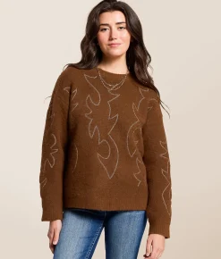 Tops | Blue B Western Stitch Sweater Brown