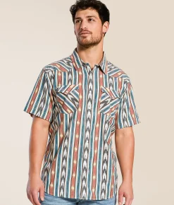 Panhandle Slim Western Stripe Shirt Black Clearance