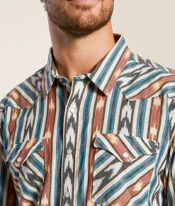 Panhandle Slim Western Stripe Shirt Black Clearance