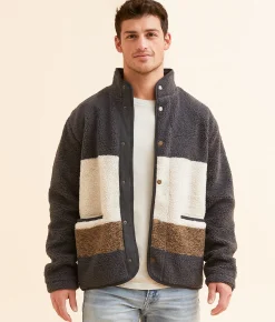RVCA Westwood Sherpa Shacket Dark Khaki
