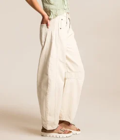 Free People We The Free Good Luck Mid-Rise Barrel Jean Milk Clearance