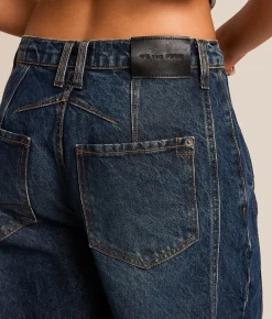 Free People We The Free Good Luck Mid-Rise Barrel Jean Deep End Clearance
