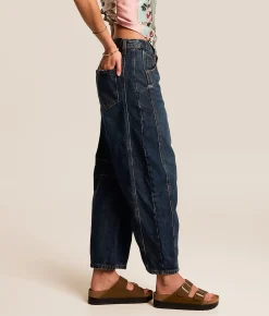 Free People We The Free Good Luck Mid-Rise Barrel Jean Deep End Clearance