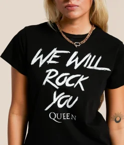 Life Clothing We Will Rock You Queen Band T-Shirt Black Discount