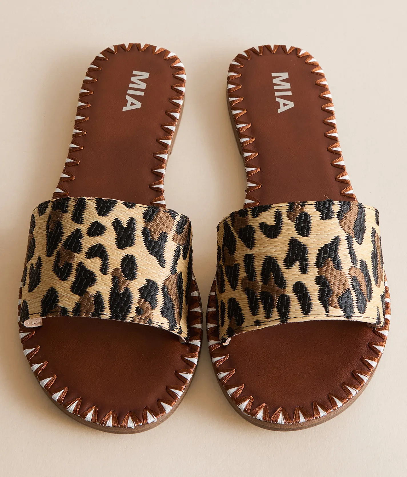 Mia Whipstitch Sandal Leopard Print Outlet