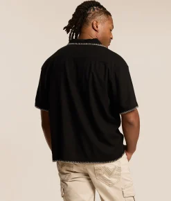 Tops | Rhythm Whipstitch Shirt Black