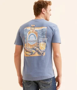 Graphic T-Shirts | Fieldstone Whiskey Bottle T-Shirt Blue Jean
