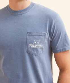 Graphic T-Shirts | Fieldstone Whiskey Bottle T-Shirt Blue Jean