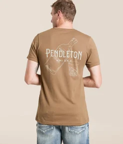 Pendleton Whisky Happy Hour T-Shirt Vintage Brown Hot