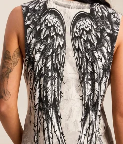 Tops | Affliction Whispering Thoughts Tank Top Off White Reactive