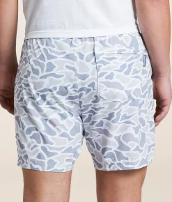 Bottoms|Activewear | BURLEBO Athletic Stretch Short White Camo