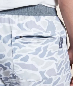 Bottoms|Activewear | BURLEBO Athletic Stretch Short White Camo