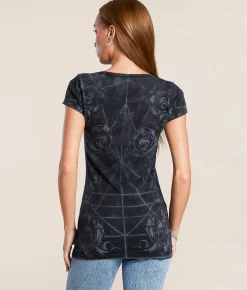 Affliction White Spectrum T-Shirt Black Lava Wash Hot