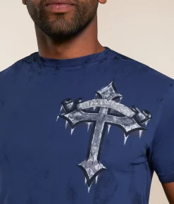 Tops|Graphic T-Shirts | Affliction Wicked T-Shirt Navy