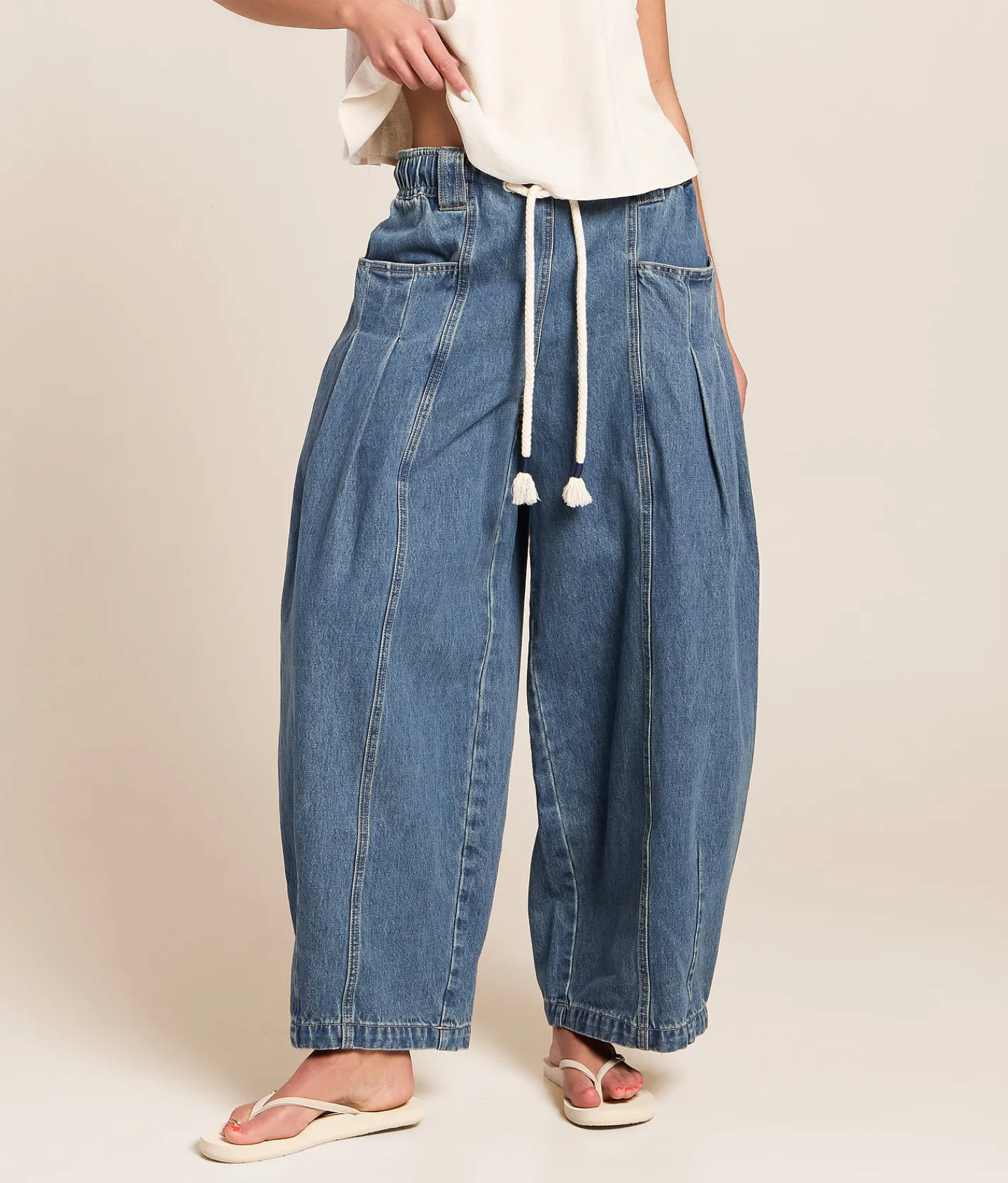 Urban Daizy Wide Leg Barrel Pant Denim Sale