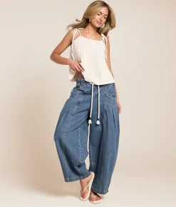 Urban Daizy Wide Leg Barrel Pant Denim Sale