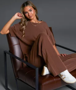 Bottoms | Buckle Black Wide Leg Pant Cocoa Brown