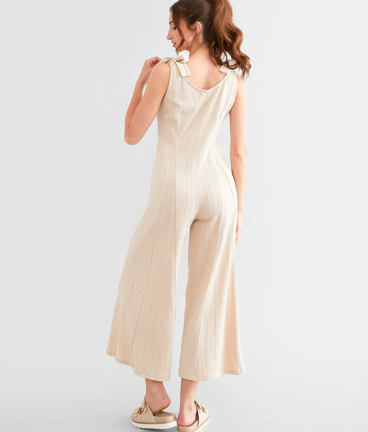 Polagram Wide Leg Patterned Jumpsuit Turtledove Outlet