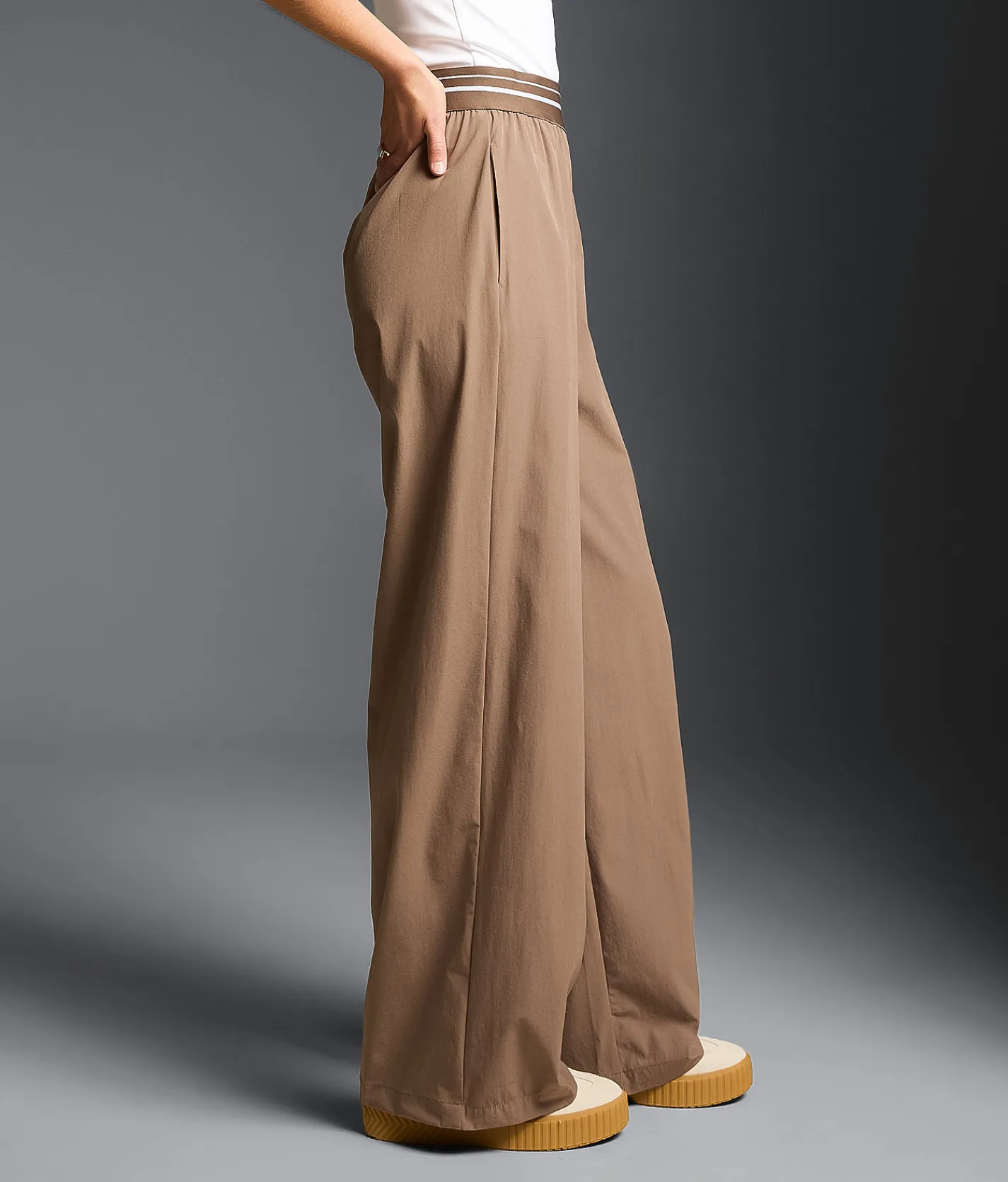 Bottoms | Buckle Black Wide Leg Track Pant Deep Taupe
