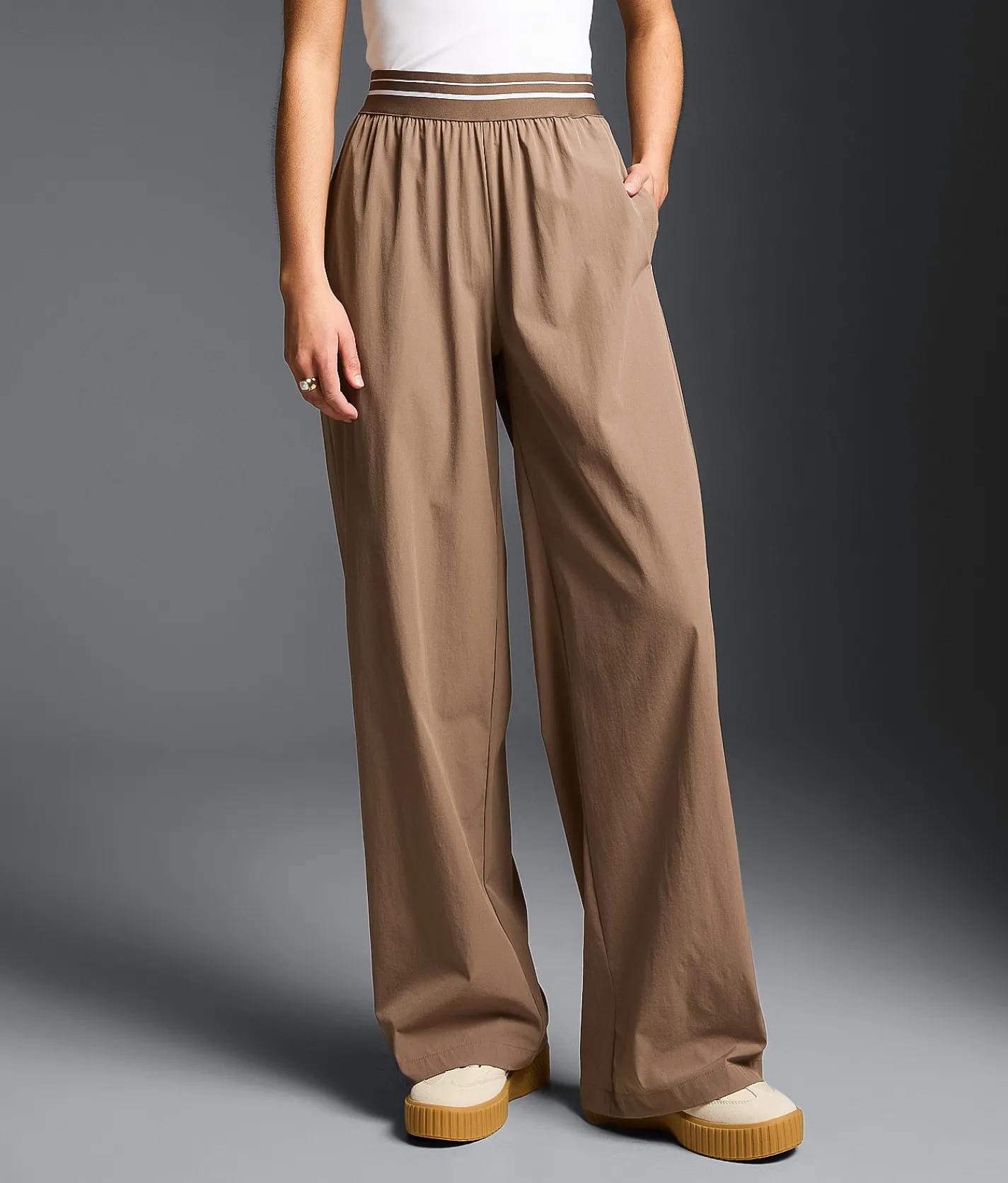 Bottoms | Buckle Black Wide Leg Track Pant Deep Taupe