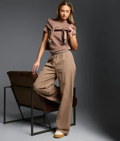 Bottoms | Buckle Black Wide Leg Track Pant Deep Taupe