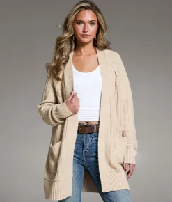 Tops | BKE Wide Ribbed Cardigan Sweater Beige