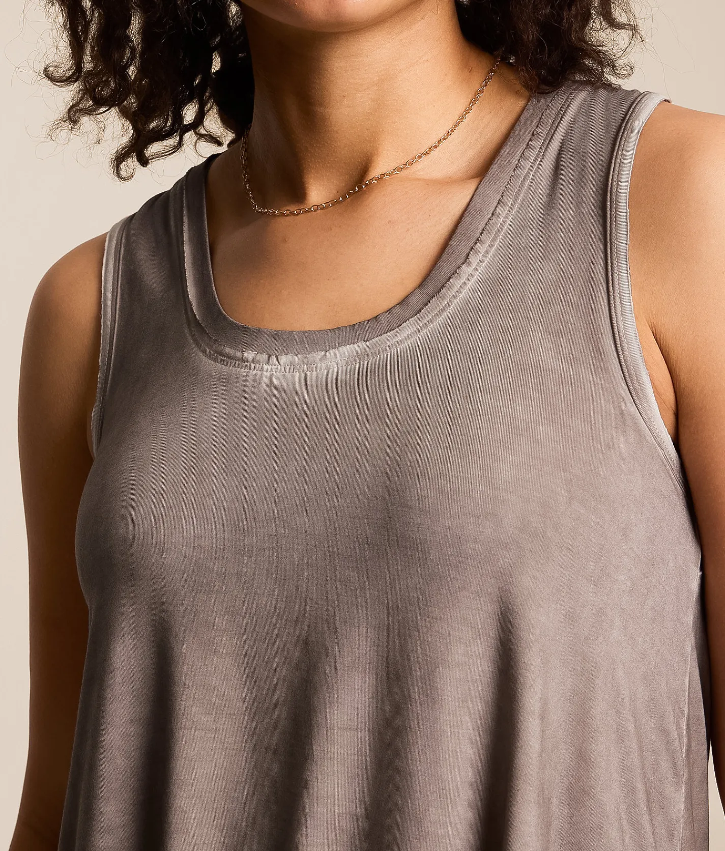 White Crow Wide Scoop Neck Tank Top Earth New