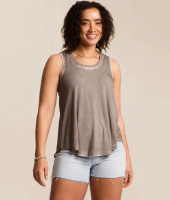 White Crow Wide Scoop Neck Tank Top Earth New