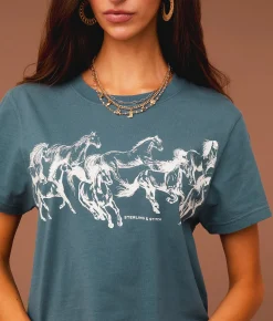 Tops | Sterling & Stitch Wild Horses T-Shirt Stargazer