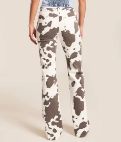 VERVET by Flying Monkey Willa Trouser Stretch Jean Cow Print Clearance