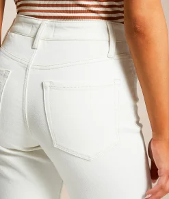 VERVET by Flying Monkey Willa High Rise Trouser Stretch Jean Ecru Discount
